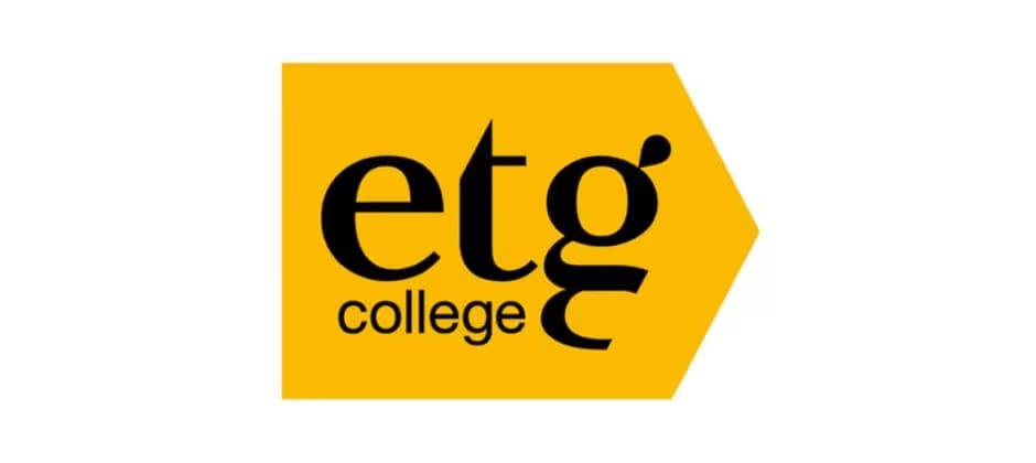 Logotyp för etg college.